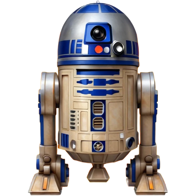 R2D2 surrounded by fire emoji