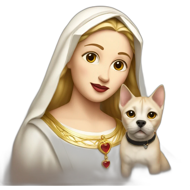 madonna with a dog-cat emoji