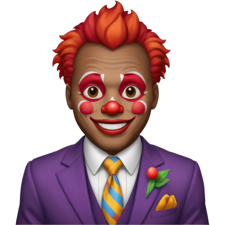 black man Clown with a tie and suit emoji
