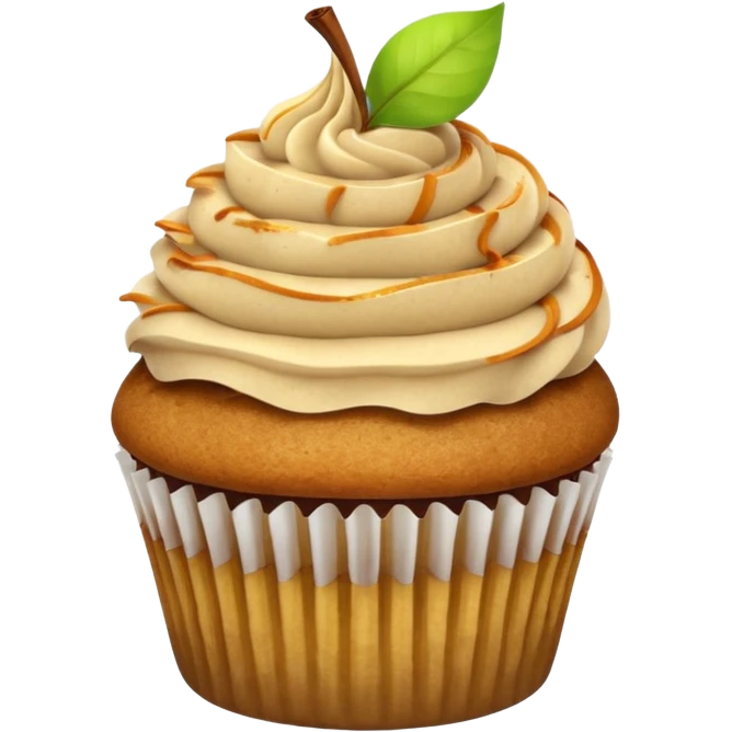 Chai cupcake with sliced apple cinnamon  emoji