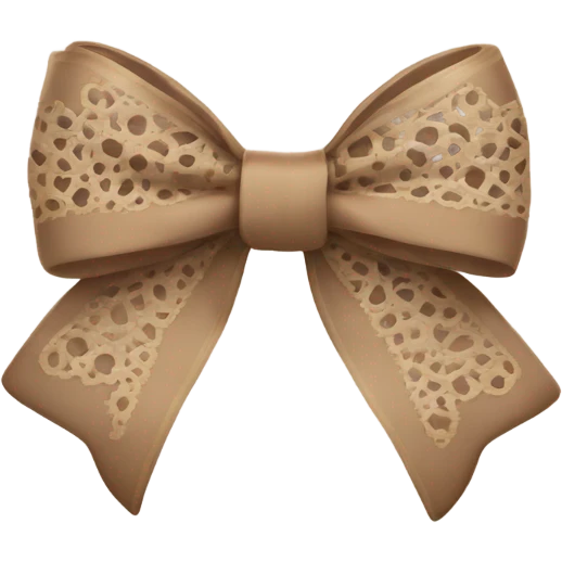 Pale brown lace bow emoji