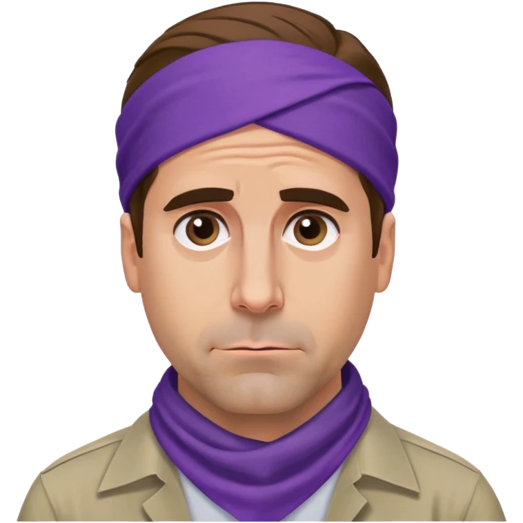 michael scott cringe face with a purple bandana emoji