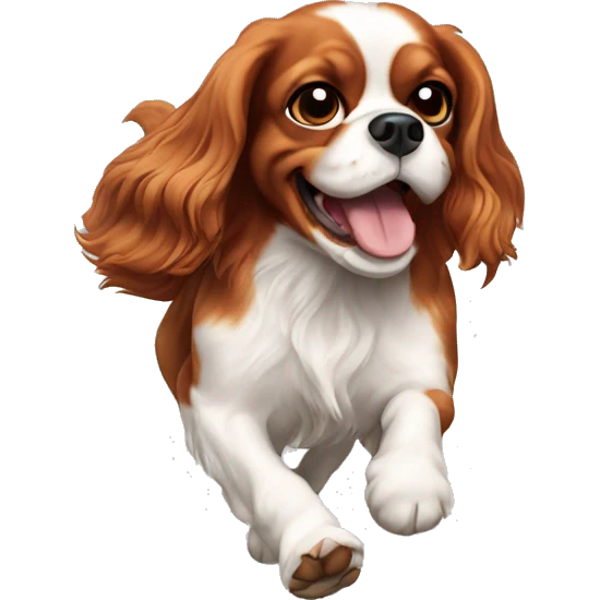 cavalier king charles spaniel running  emoji