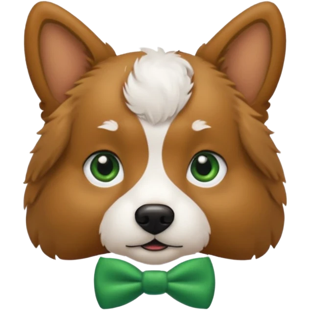 dog with a green bow tie emoji
