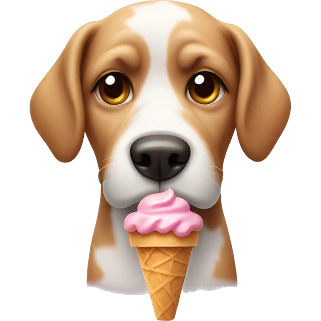 Dog with ice cream  emoji