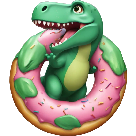 Dinosaur in a doughnut ring  emoji