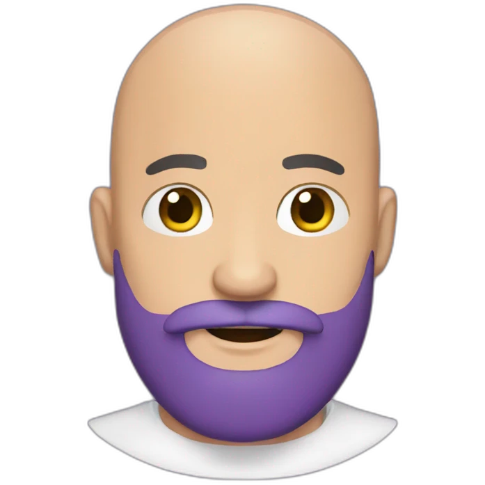Bald man with beard and eggplant emoji