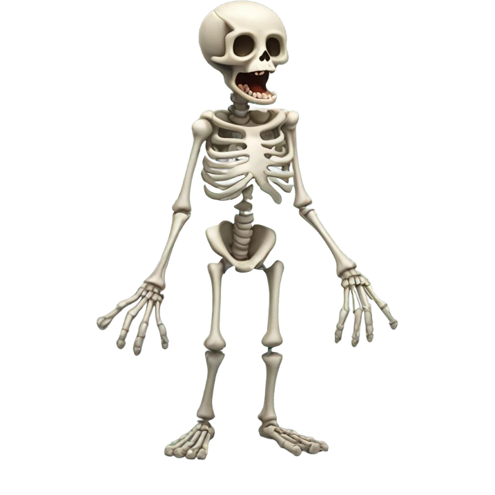 Skeleton who is really really terrified  emoji