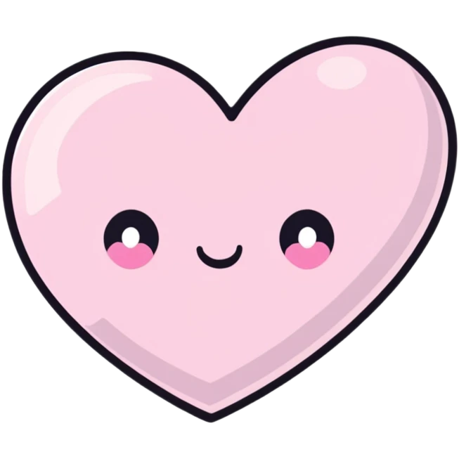 Baby pink love heart with sparkles  emoji