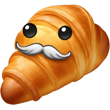 Croissant wearing shoes with a mustache  emoji