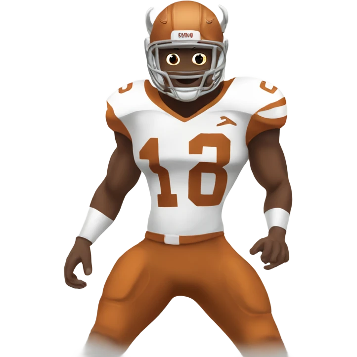 Longhorn playing football emoji