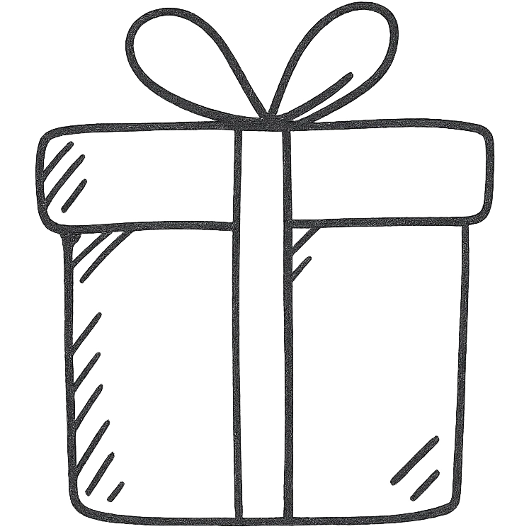 yellow giftbox, hand drawn icon style emoji