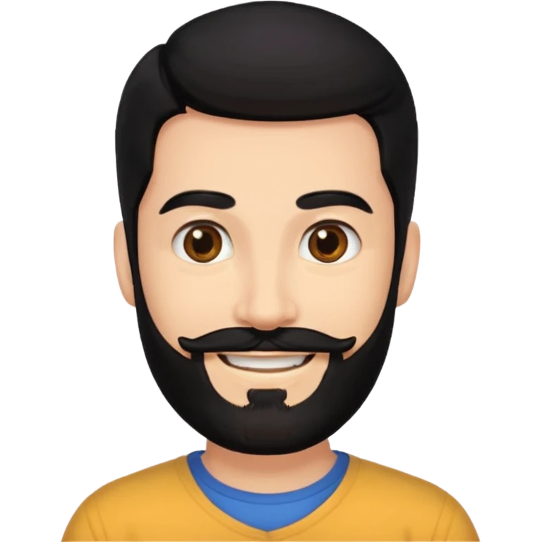 Ehren McGhehey with black hair and beard emoji