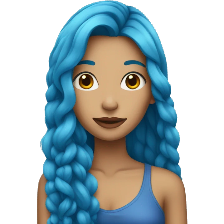 woman with long blue hair emoji