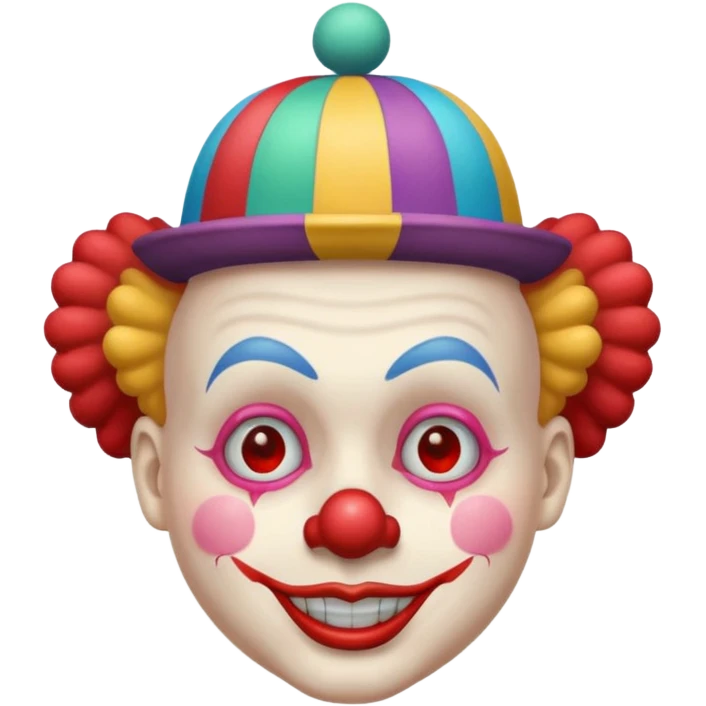 Clown with tiny colorful hat, half body emoji