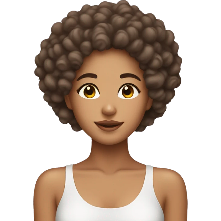 A lightskin girl with curly hair doing her skincare  emoji