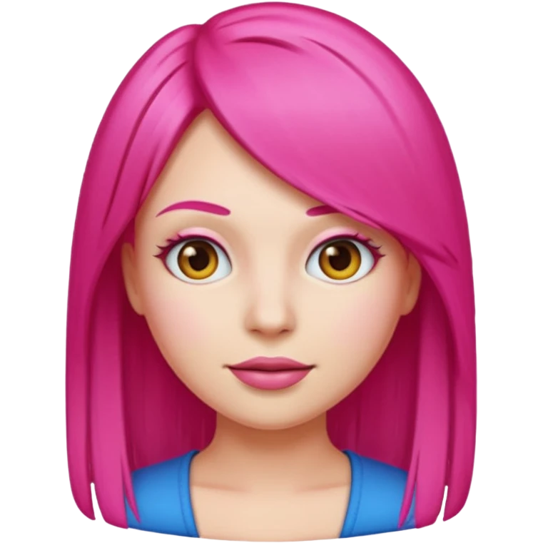 Emoji woman with hot pink straight hair emoji