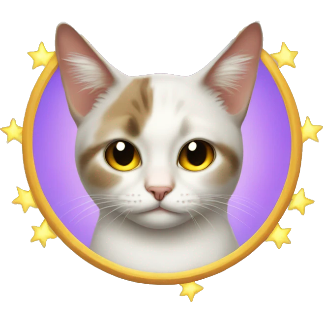 cat giving side eye with angel halo emoji