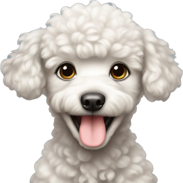 Cute happy poodle puppy emoji