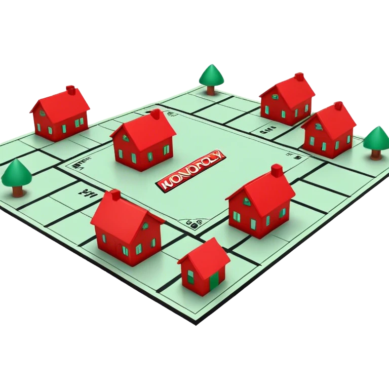 Monopoly Green and red houses emoji