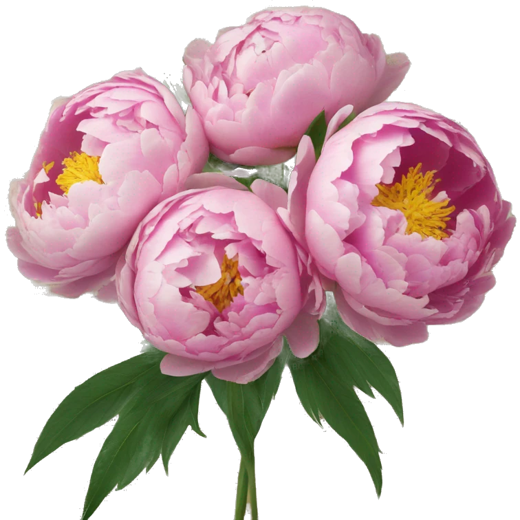 Peonies buket of flowers inside a newspaper emoji