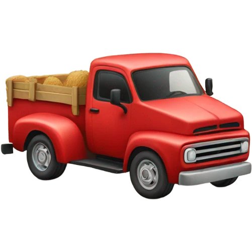 red farm truck emoji