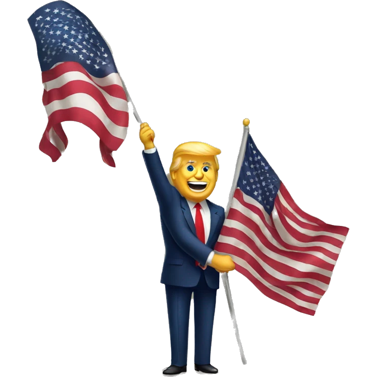 trump handing us flag emoji
