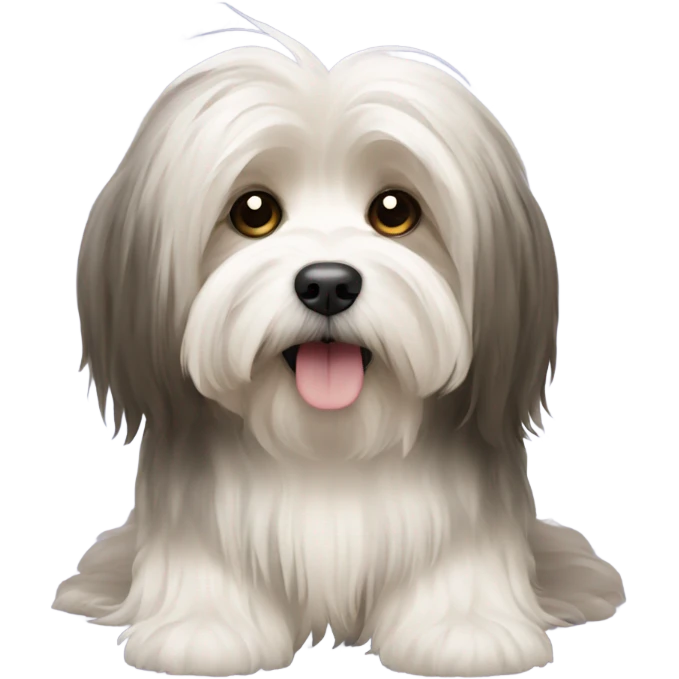Havanese with long hair down to the floor emoji