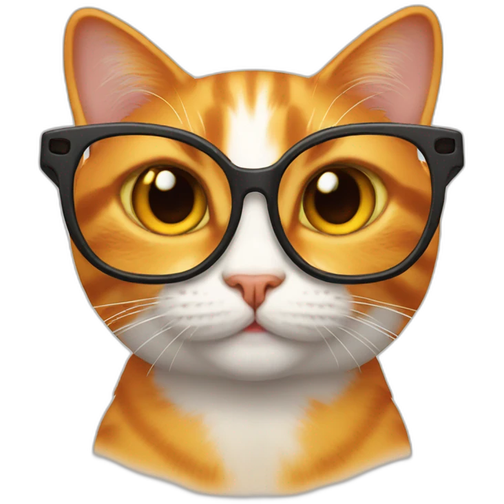 Cat orange smile glasses emoji
