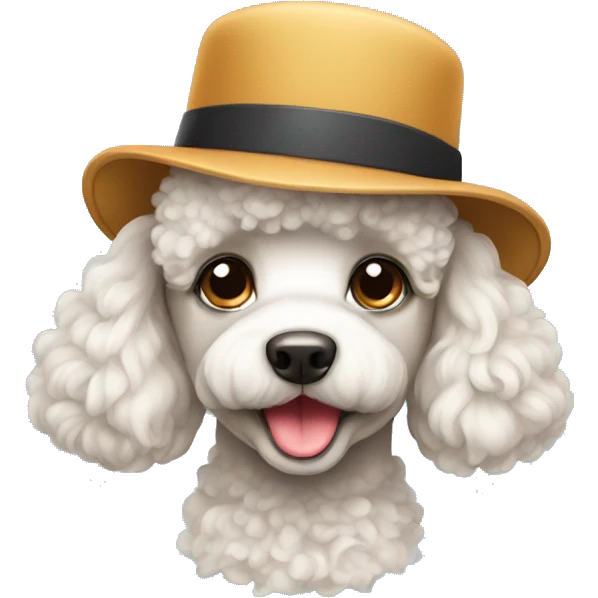 cute poodle in hat emoji