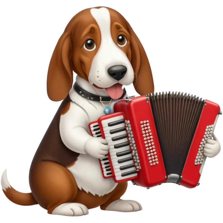 bassethound with accordeon emoji