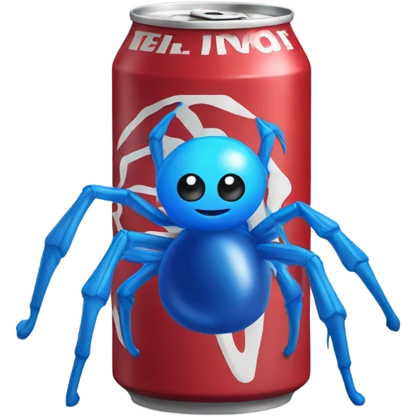 Blue spider drinking cola emoji