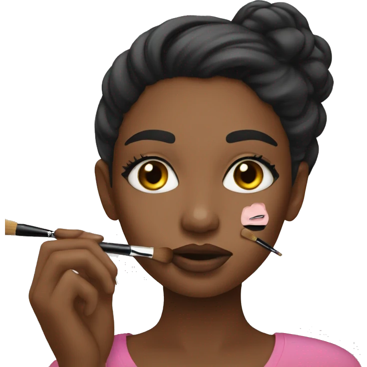 girl doing her makeup emoji