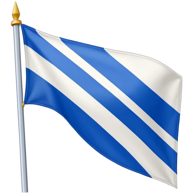 Hazme la bandera blanca con una franja azul de punta izquierda arriba a punta derecha abajo emoji