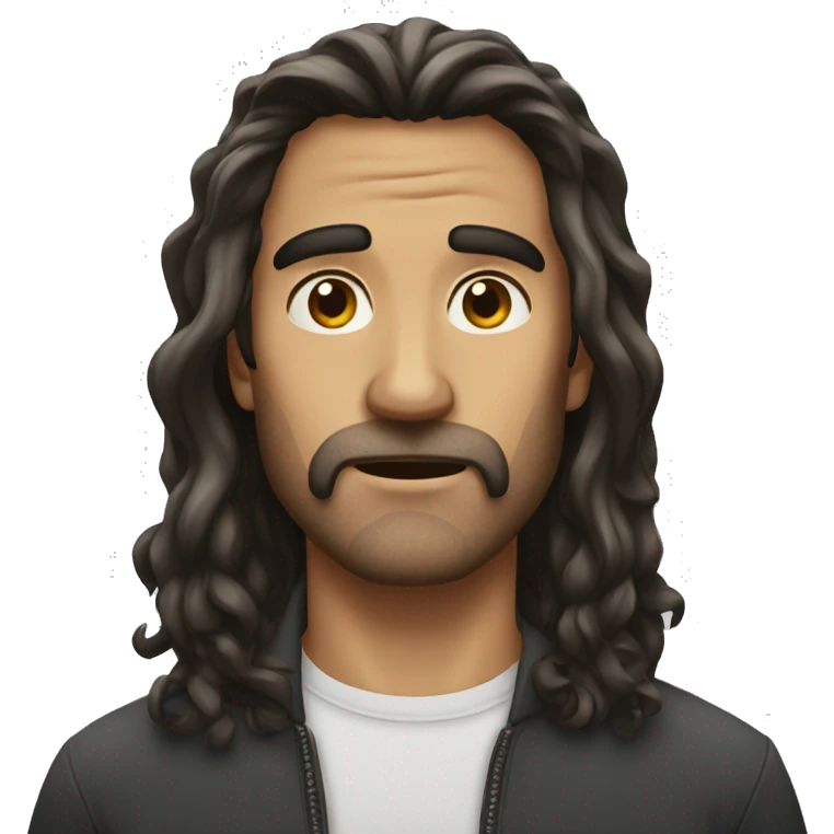 Man with barbar and long hair sarcastic emoji