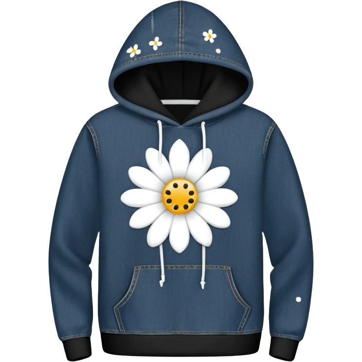The BLACK Denim Tears Hoodie features a black base with distinctive white and black  open flower spots with empty space in the middle, These hollow ring-like patterns are scattered across. BLACK AND WHITE FLOWERS emoji