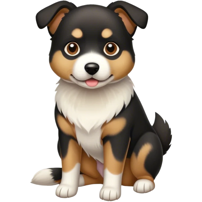 Black, tan and white dog emoji
