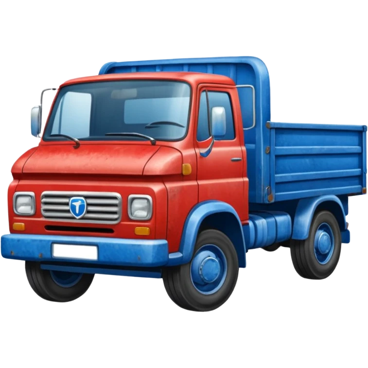 A red truck with a blue and white "TIR" plate emoji