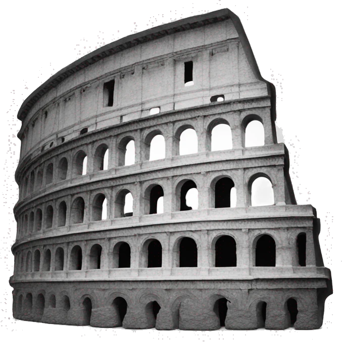 Colosseum black and white emoji