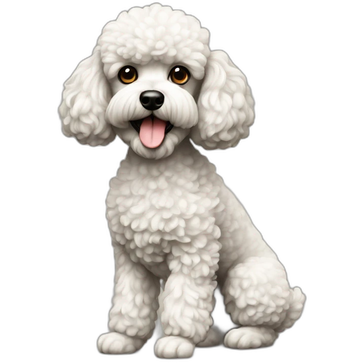 Dog poodle miniature full-height emoji