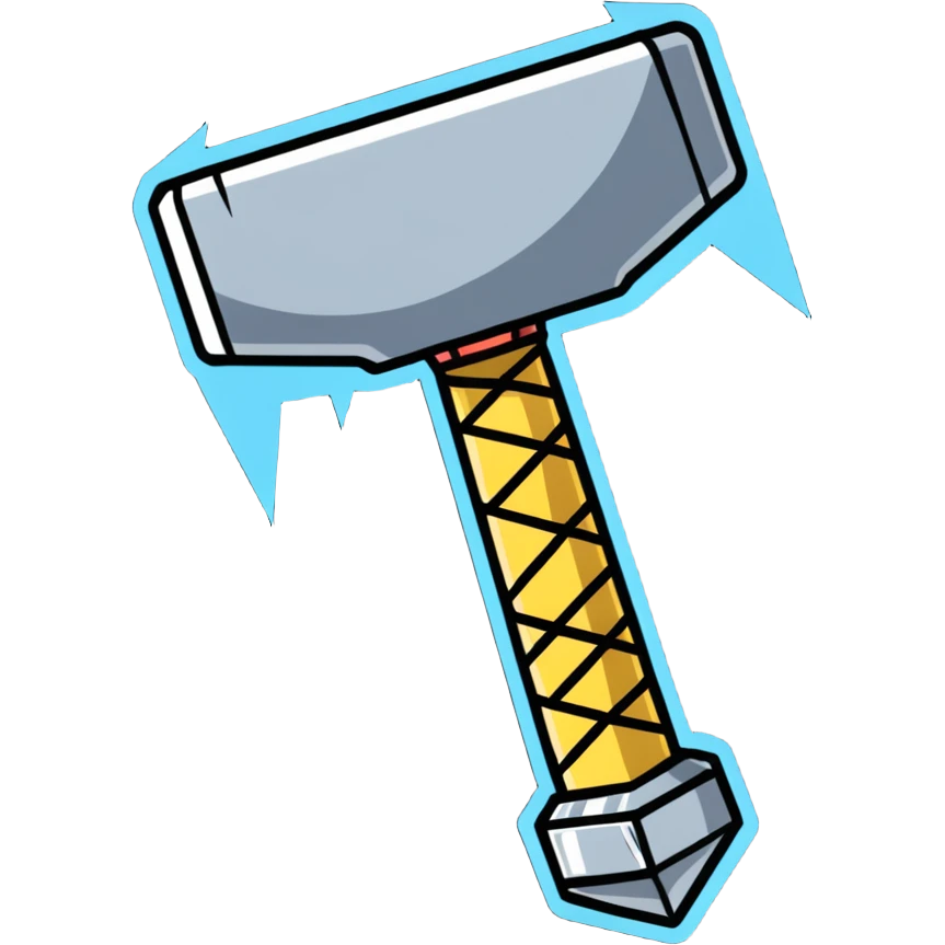 thor hammer with lightning emoji