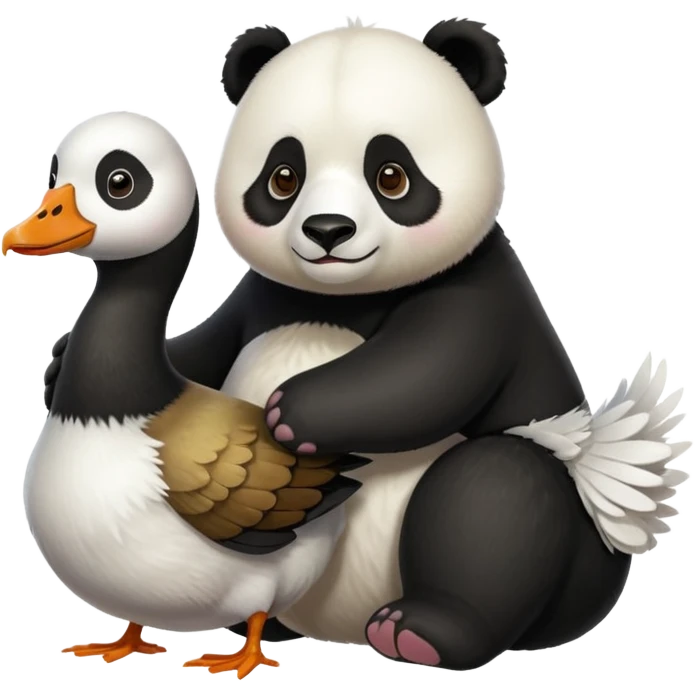 Goose and panda mix colourful  emoji