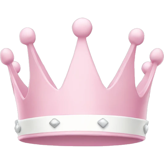 White and pastel pink crown emoji
