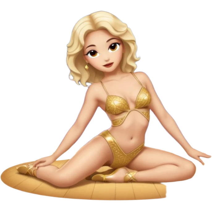 Light skin sexy dancer lying on stage emoji