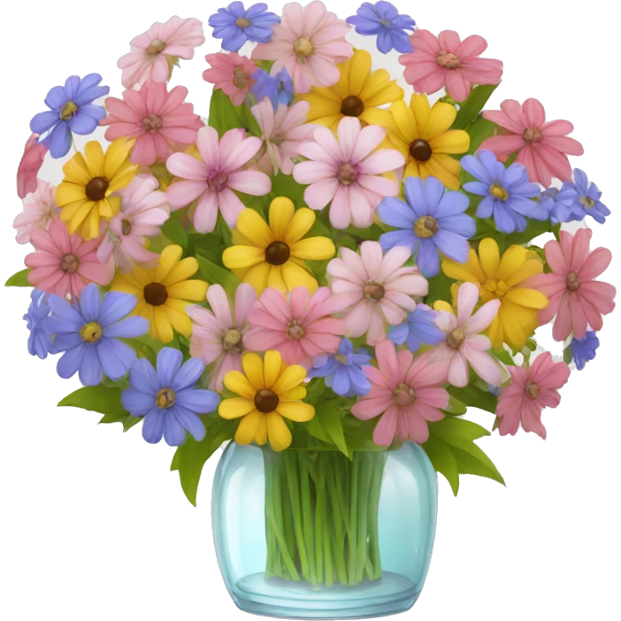 1000 flowers in a clear vase emoji