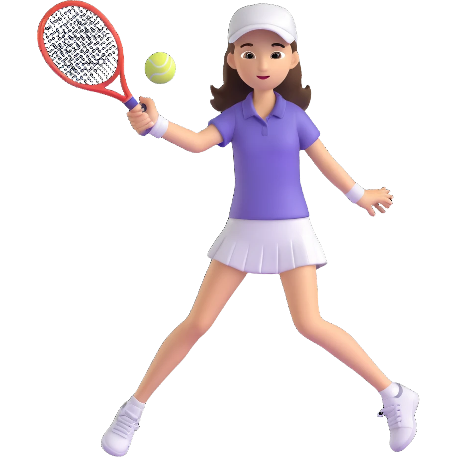 white young girl playing tennis emoji