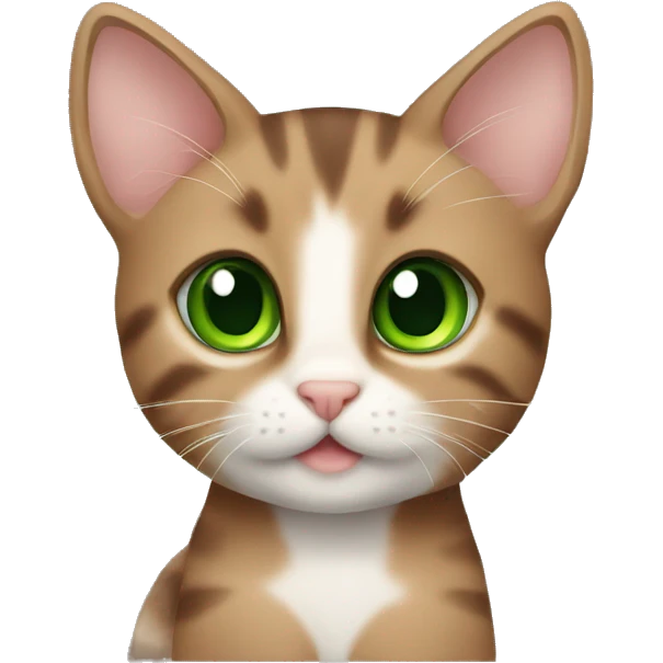 A small Brown kitten with green eyes  emoji