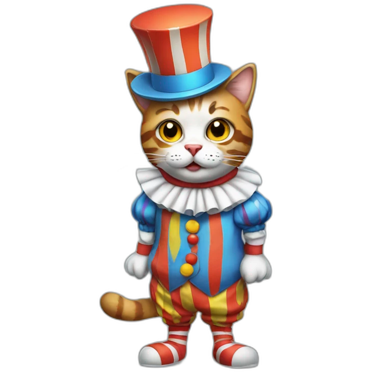 cat in a clown outfit emoji