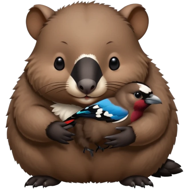 Wombat holding magpie emoji