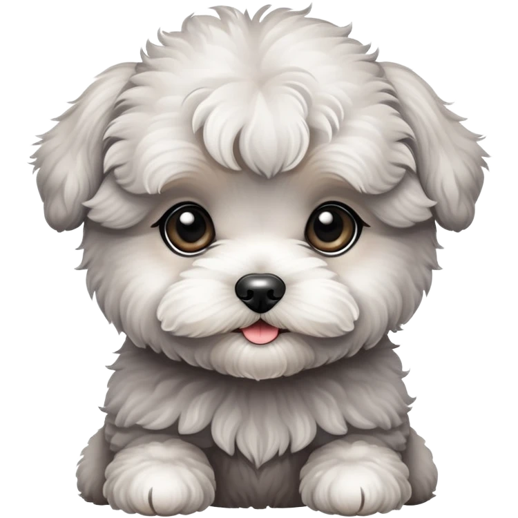 Grey  cute maltipoo puppy emoji